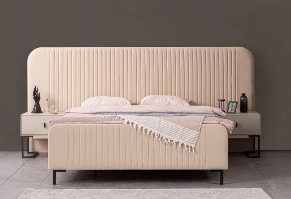 Slaapkamerset Bed 2x Nachtkastjes Kaptafel Designer Meubels 5-delig.