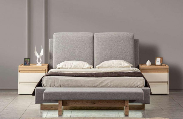 Ontwerp slaapkamer 3-delig bed 2x nachtkastjes Moderne luxe set meubels