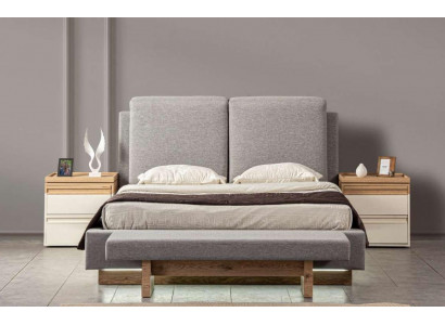 Ontwerp slaapkamer 3-delig bed 2x nachtkastjes Moderne luxe set meubels