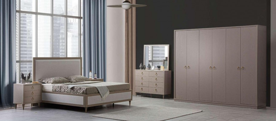 Slaapkamerset Bed 2x Nachtkastjes Bedden Italiaanse Stijl 5-delig Nieuw