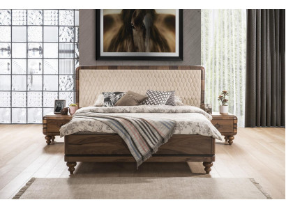 Slaapkamermeubilair Luxe Designer Bed 2x Nachtkastjes Tweepersoonsbed 3-delig