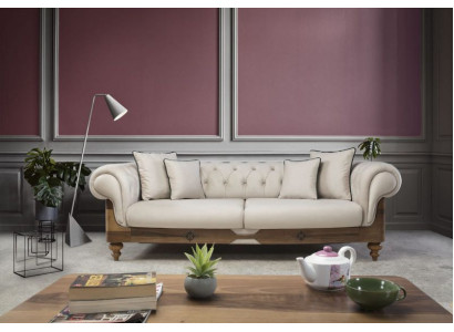 Bruin-witte Chesterfield bank Ontwerper woonkamer bank Zitmeubilair Nieuw