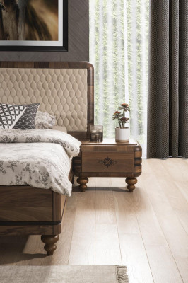 Klassieke slaapkamer set Luxe bruin bed Nachtkastjes Kaptafel