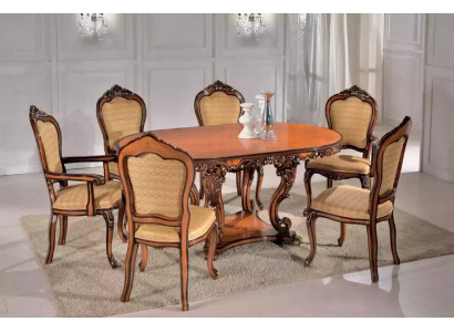 Stel eettafel 4x stoelen 2x fauteuils eettafelgroep houten tafels tafels