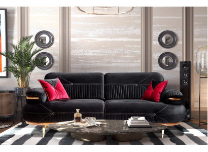 Exclusieve 3-zitsbank modern nieuw textieldesign woonkamer
