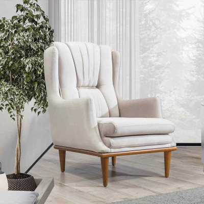 Hoogwaardige fauteuil Moderne witte luxe fauteuil voor de woonkamer Nieuw