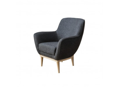 Grijze exclusieve textiel fauteuil gestoffeerde meubels eenpersoons woonkamer