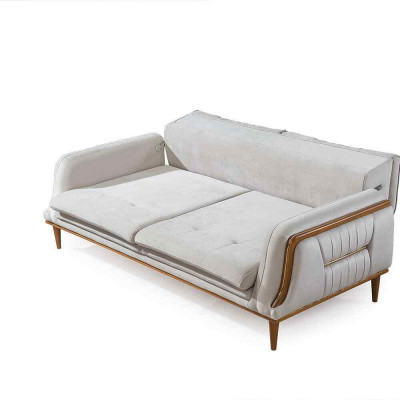 Modern wit luxe bankstel voor woonkamer en 1-zits fauteuil