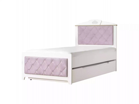 Chesterfield functioneel bed Uitschuifbaar kinderbed Bed 120 Hout Roze