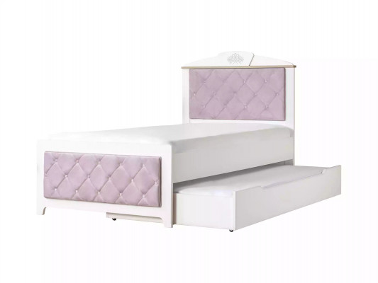 Chesterfield functioneel bed Uitschuifbaar kinderbed Bed 120 Hout Roze