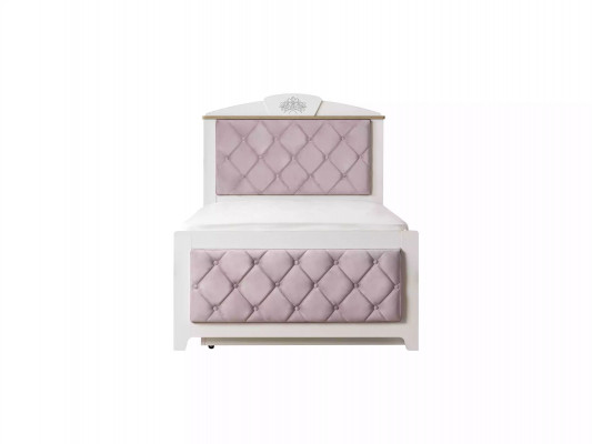 Chesterfield functioneel bed Uitschuifbaar kinderbed Bed 120 Hout Roze