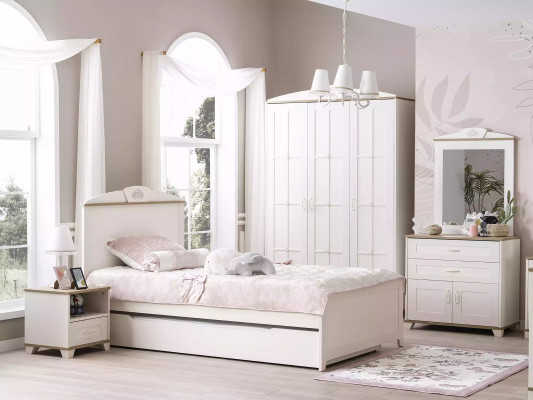 Kinderbed houten bed functioneel bed uitschuifbaar bed 100 hout wit nieuw