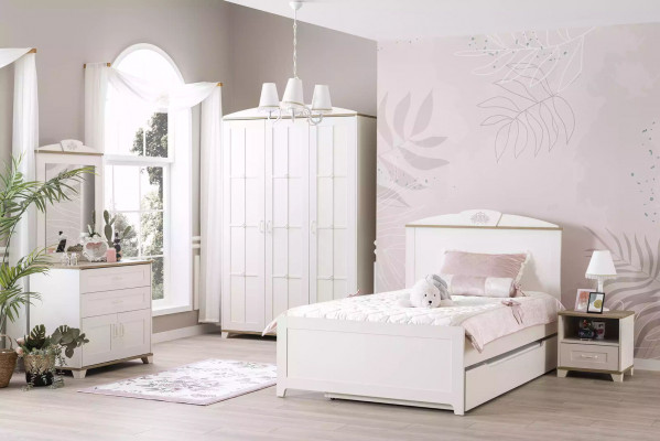Kinderbed houten bed functioneel bed uitschuifbaar bed 100 hout wit nieuw