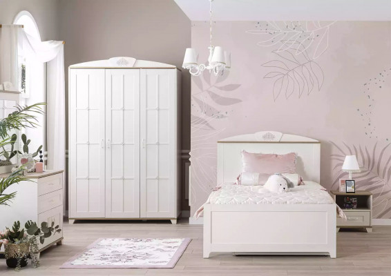 Kinderbed houten bed functioneel bed uitschuifbaar bed 100 hout wit nieuw