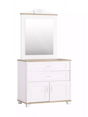 Garnitur Dressoir met Spiegel Set Kast Hout Wit Dressoirs Ontwerp