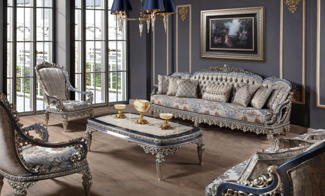 Chesterfield zitgroep bankstel 3+1+1 zitter luxe textiel banken