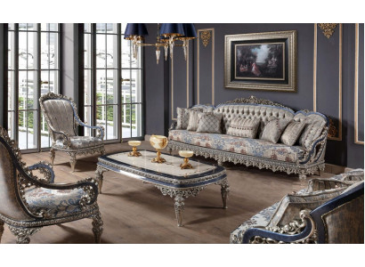 Chesterfield zitgroep bankstel 3+1+1 zitter luxe textiel banken