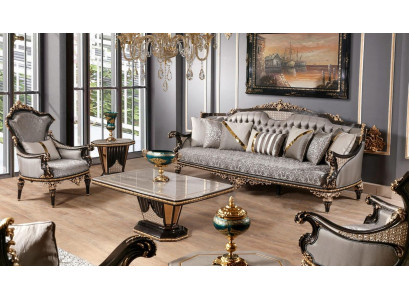 Klassieke Chesterfield zitgroep Luxe 3+1 zits gestoffeerde banken 2-delig