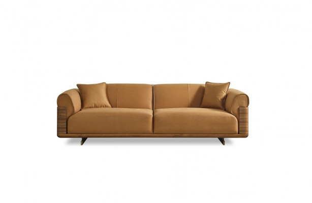 Sofaset Compleet bankstel Gestoffeerde bank Bruin stof Stoffen bank