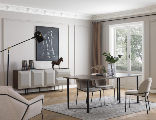 Witte garnituur eethoek eetgroep eettafel set 8-delig eetkamer hout nieuw