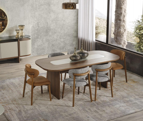 Eetkamerset eetkamergroep eethoek eettafel set 7-delig bruin hout nieuw