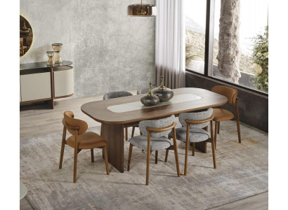 Eetkamerset eetkamergroep eethoek eettafel set 7-delig bruin hout nieuw
