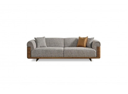 Driepersoons bank 3-zits gestoffeerde bank Grijs stof Polyester Bank Modern