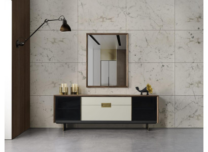 Dressoir Sideboard met spiegel ladekast hout veelkleurig eetkamer set