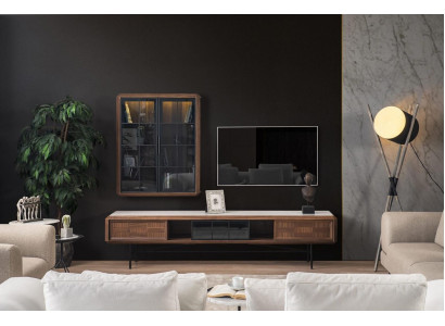 Groep RTV Lowboard TV-standaard Sideboard Kast 2-delig Hout Bruin Rek