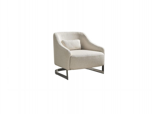 Moderne fauteuils, oorfauteuils, zits polyester witte stof woonkamer.