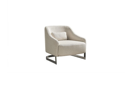 Moderne fauteuils, oorfauteuils, zits polyester witte stof woonkamer.