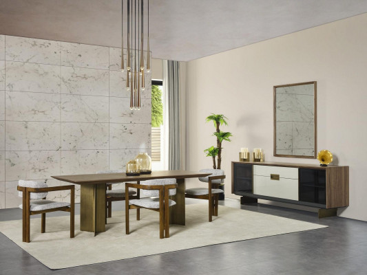 Eethoek Eetkamerset Set Eettafel Set 9-delig Eetkamer Bruin Hout Nieuw