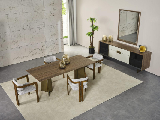 Eethoek Eetkamerset Set Eettafel Set 9-delig Eetkamer Bruin Hout Nieuw