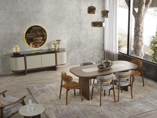 Eetgroep Set Eethoek Eettafel Set 9-delig Eetkamer Bruin Hout Nieuw