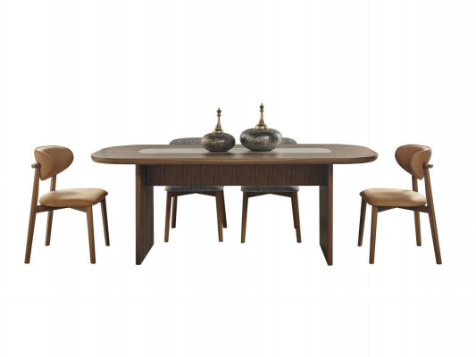 Eetgroep Set Eethoek Eettafel Set 9-delig Eetkamer Bruin Hout Nieuw