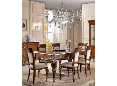 Klassieke set eettafel + 6x stoelen set tafels eetkamer groep Nieuw