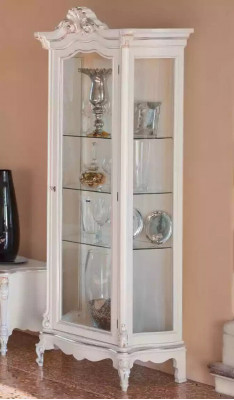 Witte woonkamer wandmeubel luxe meubels tv-standaard 2x vitrines salontafel