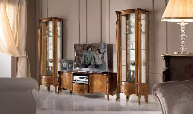 Wandmeubel woonkamer set vitrinekast planken set 2x vitrinekast wand nieuw