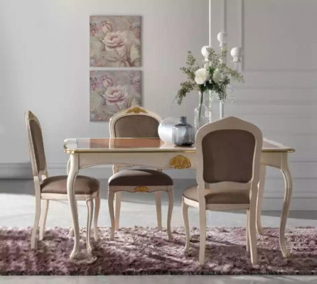 Eettafel Eetkamer Tafel 5-delig 4x stoelen Set Eetgroep Klassiek Nieuw