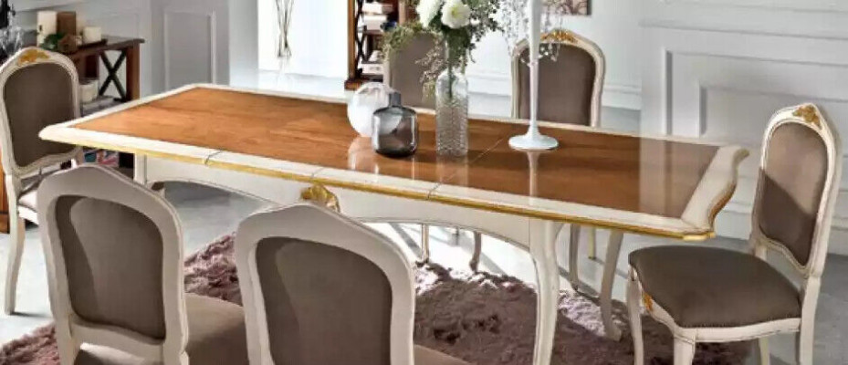 Eettafel Eetkamer Tafel 5-delig 4x stoelen Set Eetgroep Klassiek Nieuw