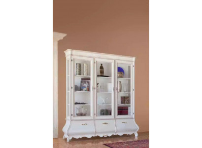 Houten vitrinekast Luxe kasten Klassiek dressoir Meubels Italiaans 185x50cm