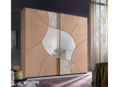 Kledingkast met zweefdeuren Slaapkamer Houten Kast Bruin Spiegel