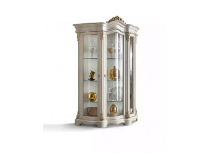 Vitrine Houten Kast Klassiek Wit Kasten Ontwerp Woonkamer Glas