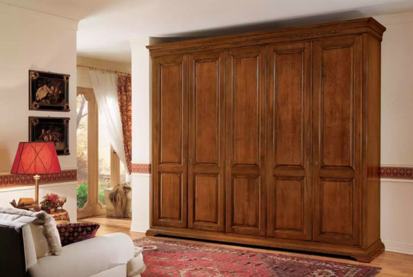 Slaapkamer kledingkast kast hout woonkamer meubels bruin Italië