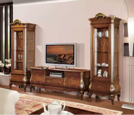 Bruine tv-kast tv dressoir woonkamer meubels houten standaard dressoir