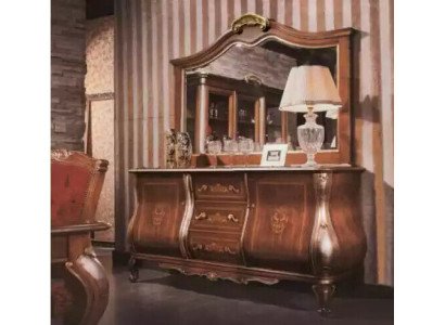 Hoogwaardige luxe klassieke woonkamer dressoir bruin hout 200x53x100