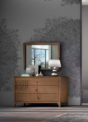 Slaapkamer set 6-delig. Luxe bed 2x nachtkastjes kledingkast hout nieuw.