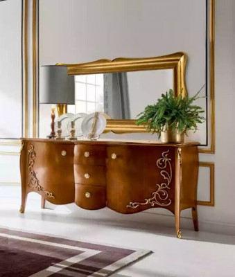 Sideboard Italiaanse meubels Spiegel 2-delige commode Sideboard kast hout