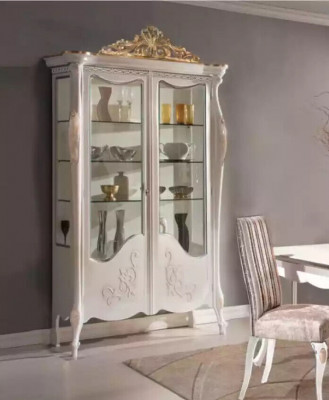 Vitrine glazen kast vitrine woonkamer hout dressoir Italiaanse meubels