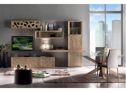 Woonwand Hout Stijl Klassieke Italiaanse Woonkamer Meubels Kast